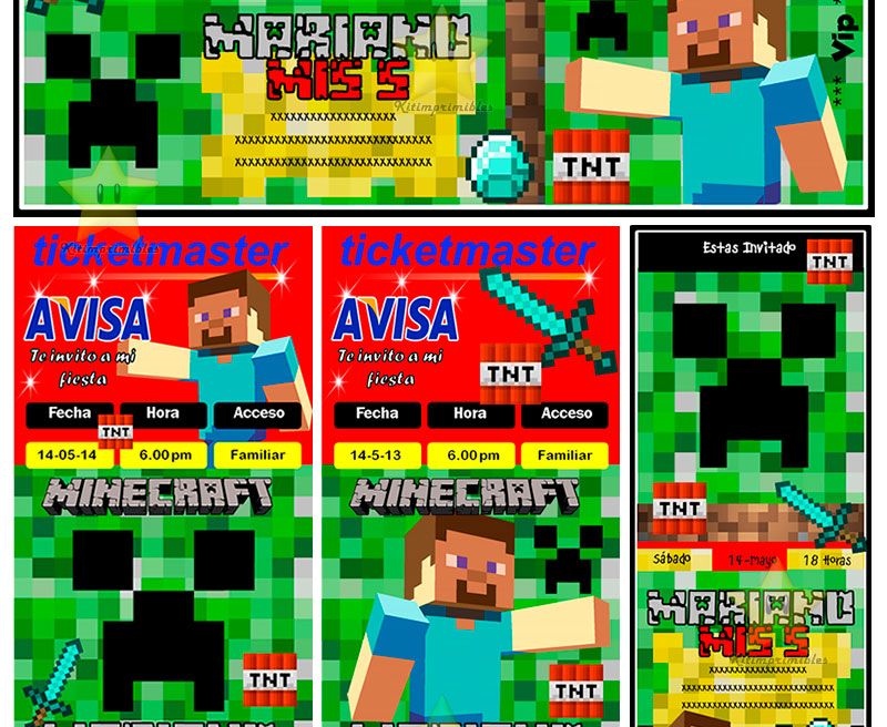 KITS IMPRIMIBLES Kit Imprimible Minecraft Candy Bar Golosinas Diseñá Y Mas